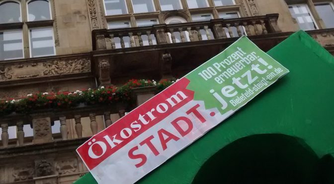 Stadt Bielefeld beschließt Bezug von Ökostrom ab 1.1.2017